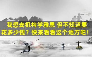 我想去机构学雅思 但不知道要花多少钱？快来看看这个地方吧！